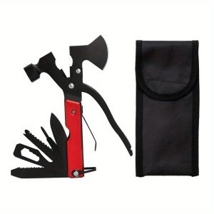 1pc Outdoor Multifunctional Axe, Camping Essentials, Multi Tool Axe Hatchet Survival Gear 14-in-1 Multitool Knife Hammer Pliers Saw Bottle Can Opener Screwdriver, Multitool for Camping Hiking Survival