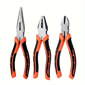 3pcs 3-Piece Industrial Grade Steel Wire Pliers, Electrician's Special Pliers, Multi-functional Needle Nose Pliers, Diagonal Nose Pliers