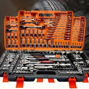 53pcs/set Ratchet Socket Wrench Set, Including Extension Rod - 1/4inch Drive, Durable Steel, Suitable For Car Repair And Home Use, Storage Box Included