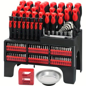 118pcs 118-Piece Magnetic Screwdriver Set with Rack, Precision Screwdriver Set for DIY Projects, Includes Phillips, Hex, Torx, Pozidriv, Slotted, Demagnetizer