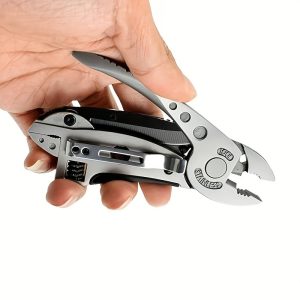 1pc Stainless Steel Multi-Purpose Pocket Pliers, Adjustable Folding Tool with S2 Batch Head, Lightweight Outdoor Multi-Tool Kit